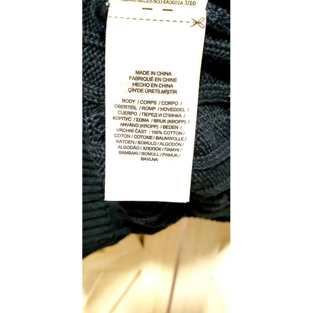 Lauren Ralph Lauren Cable Knit Buckled Cardigan Sweater Navy Blue Women’s XS - Picture 5 of 6